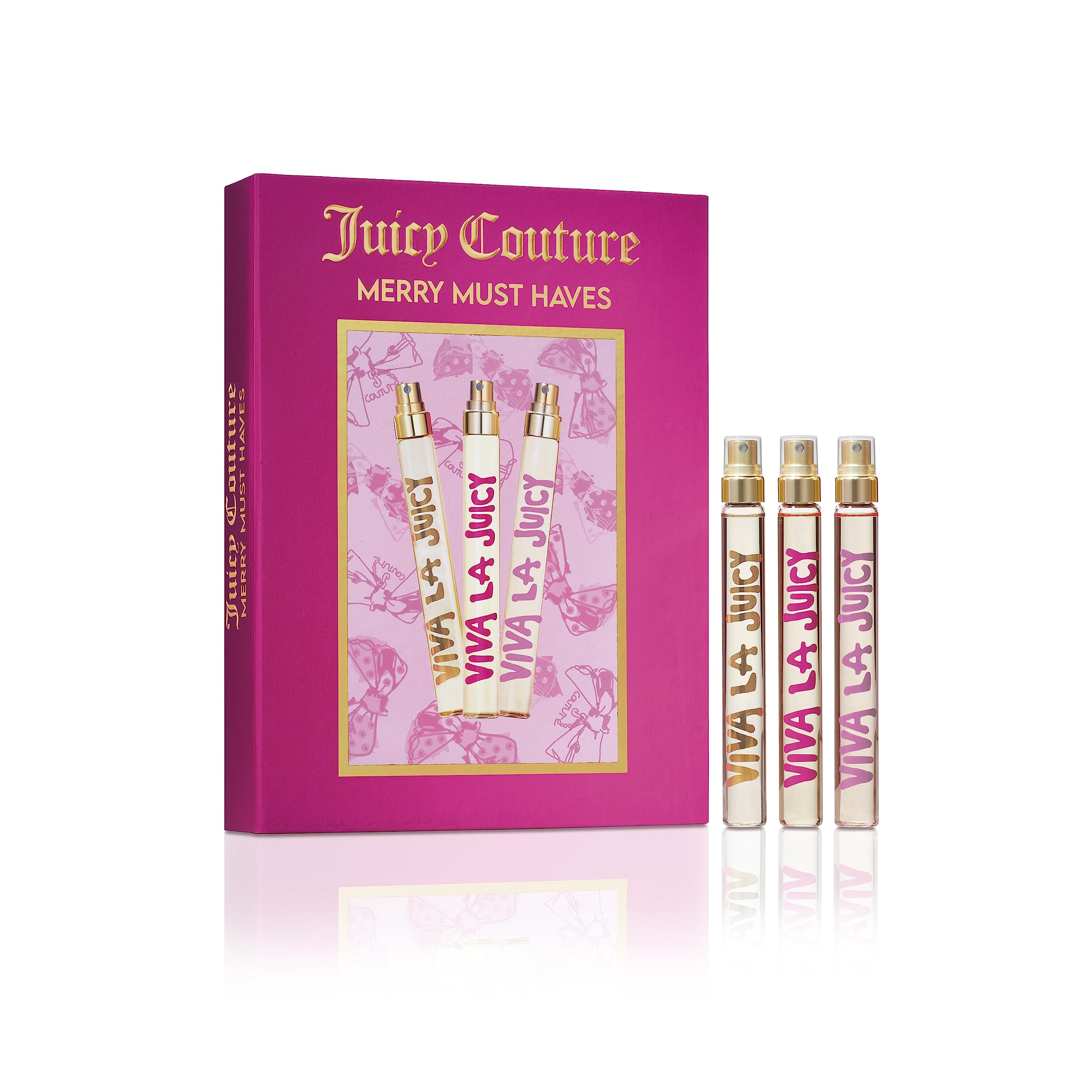 Juicy Couture, 3 Piece Fragrance Set Viva La Juicy Eau De Parfum, Women's Perfume Set Includes Three Coffret Mini Perfumes - Fruity & Sweet Travel Coffret Perfume for Women
